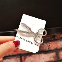 Rhinestone Scissors Hair Clip Crystal Barrette Vintage Accessories
