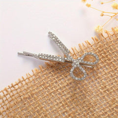 Rhinestone Scissors Hair Clip Crystal Barrette Vintage Accessories