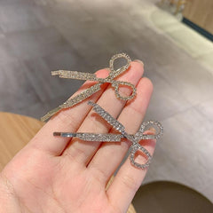 Rhinestone Scissors Hair Clip Crystal Barrette Vintage Accessories