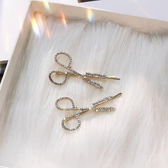 Rhinestone Scissors Hair Clip Crystal Barrette Vintage Accessories