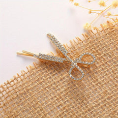 Rhinestone Scissors Hair Clip Crystal Barrette Vintage Accessories