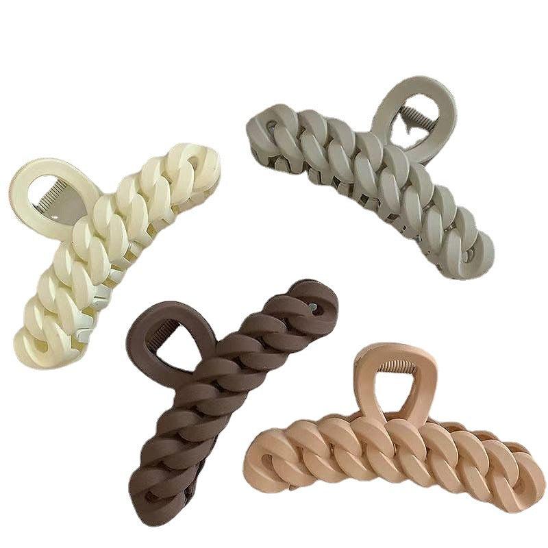 Coffee Hair Claw Solid Frosted Shark Claw Hair Accessories
