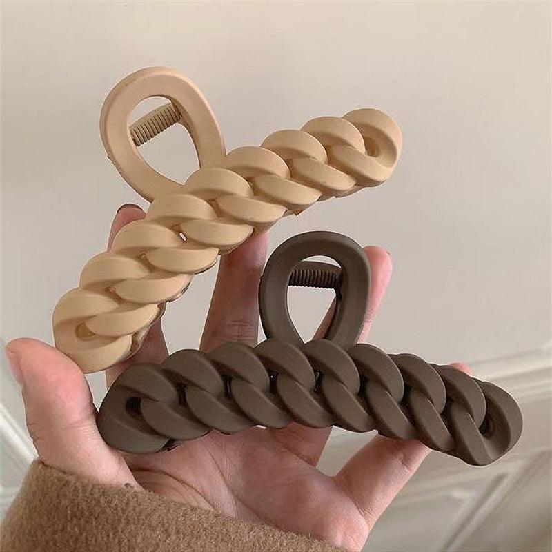 Coffee Hair Claw Solid Frosted Shark Claw Hair Accessories