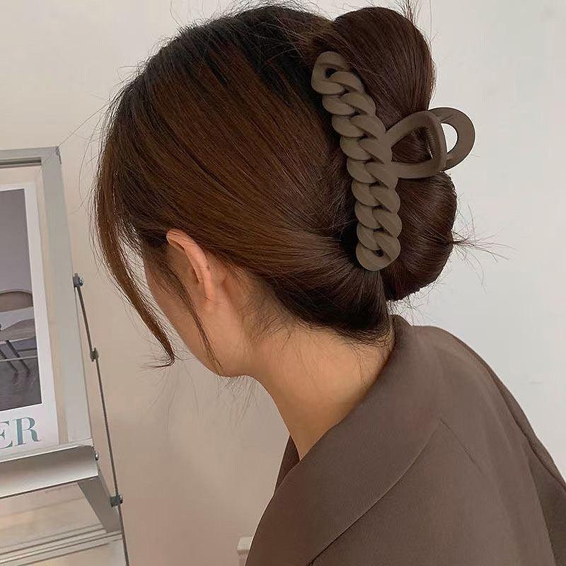 Coffee Hair Claw Solid Frosted Shark Claw Hair Accessories