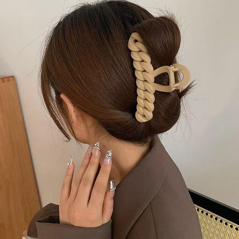 Coffee Hair Claw Solid Frosted Shark Claw Hair Accessories