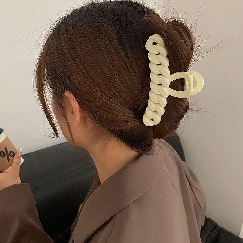 Coffee Hair Claw Solid Frosted Shark Claw Hair Accessories