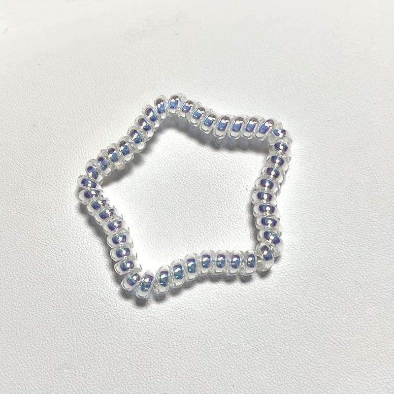 3pcs Spiral Hair Tie Set Heart Star Shape Elastic Ponytail Holder