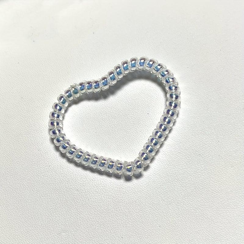 3pcs Spiral Hair Tie Set Heart Star Shape Elastic Ponytail Holder