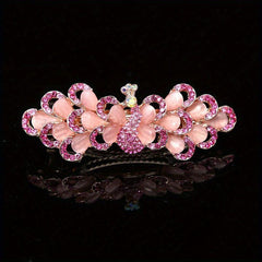Opal Peacock Shaped Hair Clip for Women