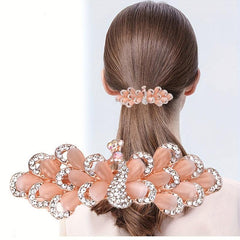 Opal Peacock Shaped Hair Clip for Women