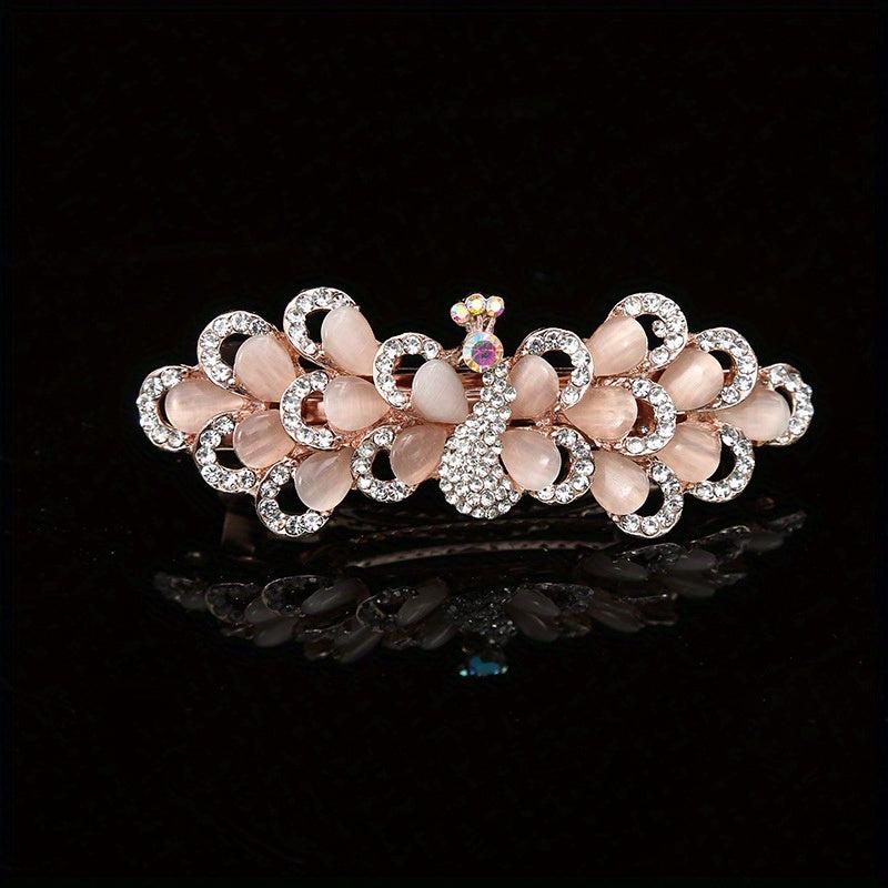 Opal Peacock Shaped Hair Clip for Women