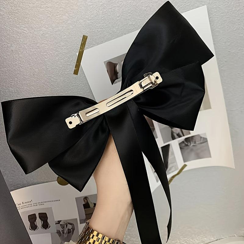 Vintage Silk Bow Ponytail Holder Hair Clip