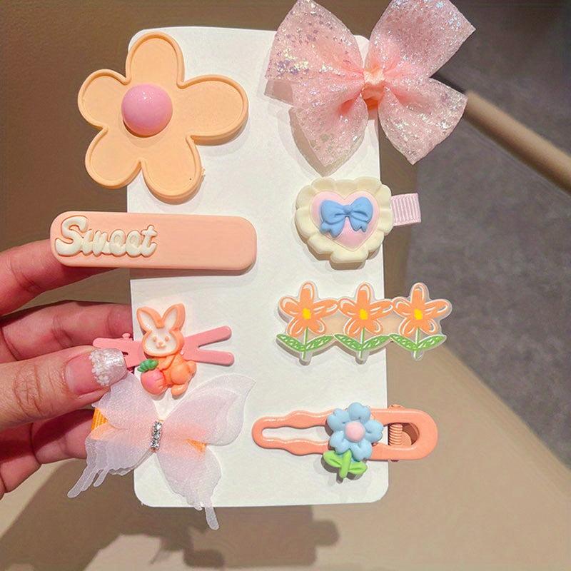 Y2K Flower Butterfly Hair Clip Snap Clip Candy Barrette Hair Slides Clip