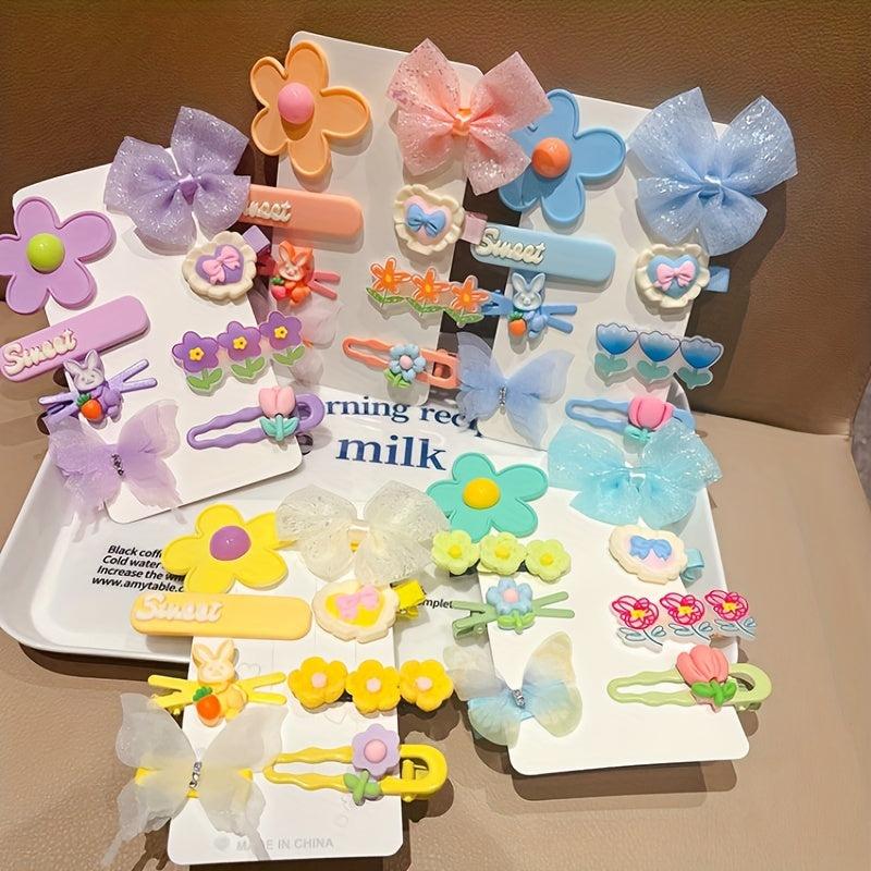 Y2K Flower Butterfly Hair Clip Snap Clip Candy Barrette Hair Slides Clip