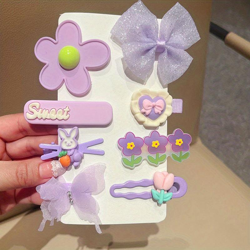 Y2K Flower Butterfly Hair Clip Snap Clip Candy Barrette Hair Slides Clip