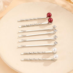 Rhinestone Faux Pearl Hair Clip Bobby Pin Side Clip Head Jewelry