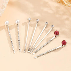 Rhinestone Faux Pearl Hair Clip Bobby Pin Side Clip Head Jewelry