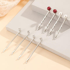Rhinestone Faux Pearl Hair Clip Bobby Pin Side Clip Head Jewelry