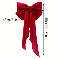Large Streamer Bow Hair Clip French Barrette Hair Accessories For Women Girls
