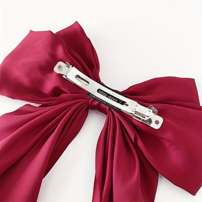 Large Streamer Bow Hair Clip French Barrette Hair Accessories For Women Girls