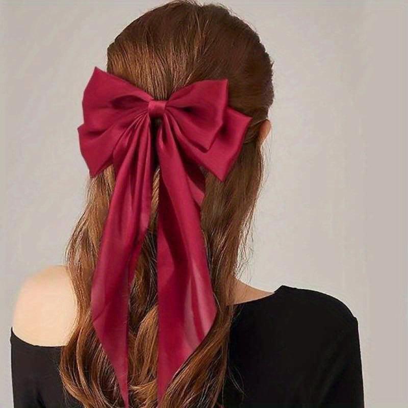 Large Streamer Bow Hair Clip French Barrette Hair Accessories For Women Girls
