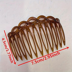 2pcs Solid Hair Comb Retro Vintage Hair Pin Non Slip Hair Bun Maker