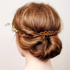 2pcs Solid Hair Comb Retro Vintage Hair Pin Non Slip Hair Bun Maker