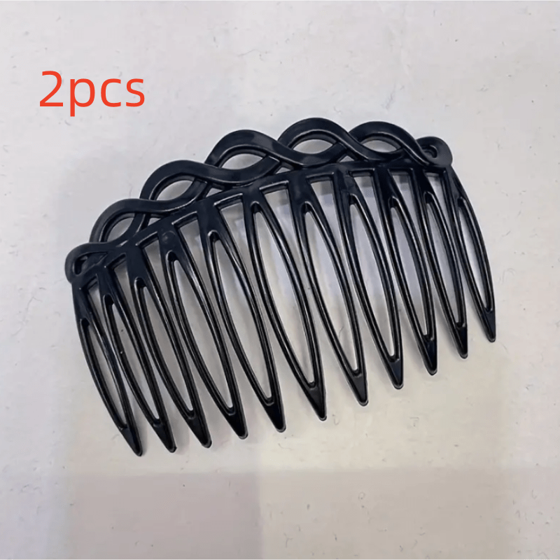 2pcs Solid Hair Comb Retro Vintage Hair Pin Non Slip Hair Bun Maker