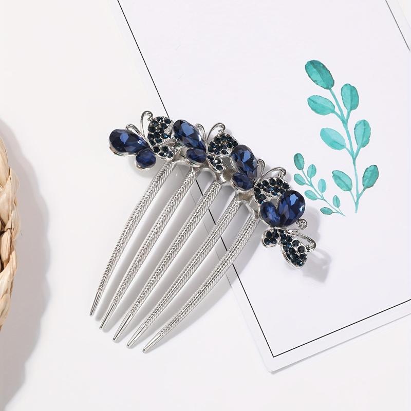 Rhinestone Butterfly Hair Comb Hair Pin Hair Decoration For Women Girls