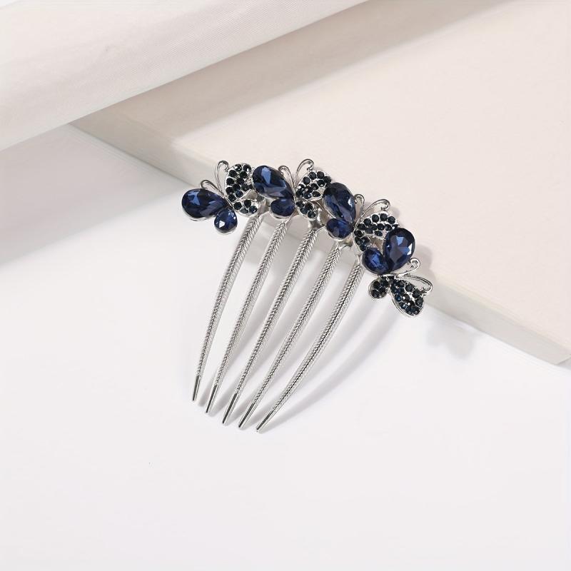 Rhinestone Butterfly Hair Comb Hair Pin Hair Decoration For Women Girls