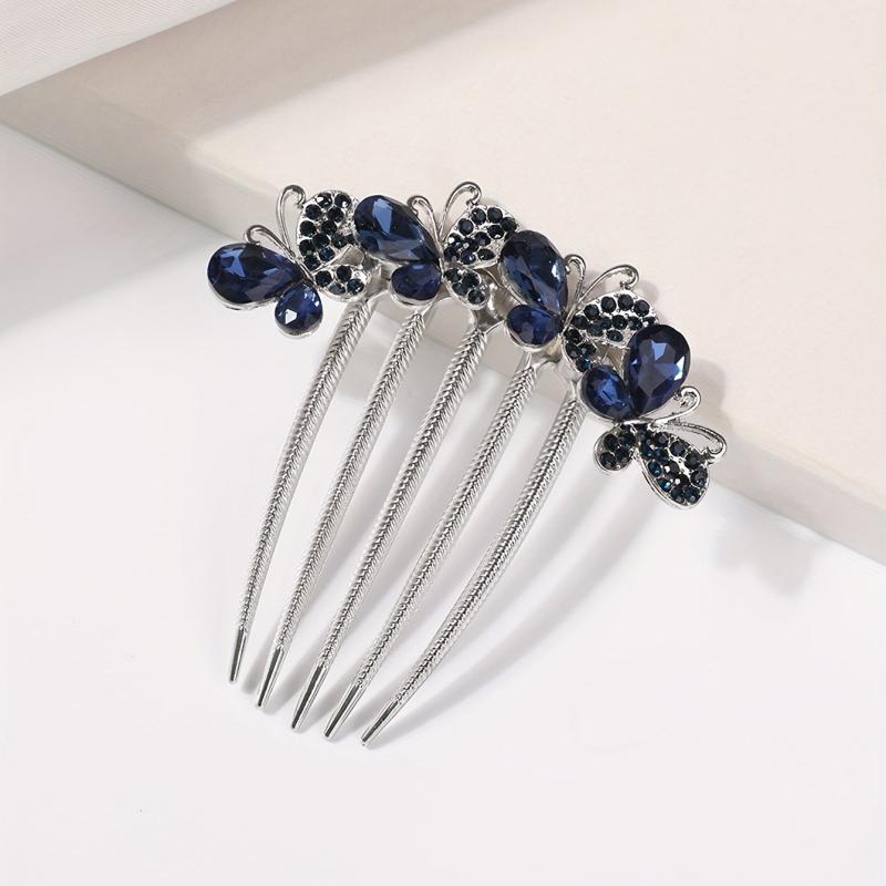 Rhinestone Butterfly Hair Comb Hair Pin Hair Decoration For Women Girls