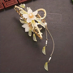 Flower & Tassel Hair Claw Bohemia Style Banana Clip