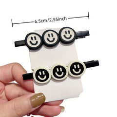Alloy Smiley Face Hair Clip Girl's Side Clip Headwear Hair Accessories Female