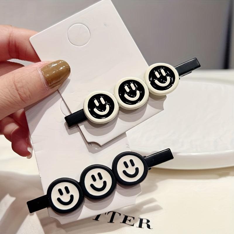 Alloy Smiley Face Hair Clip Girl's Side Clip Headwear Hair Accessories Female