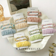 Floral Pattern Hollow Rectangle Shaped Hair Clip Set