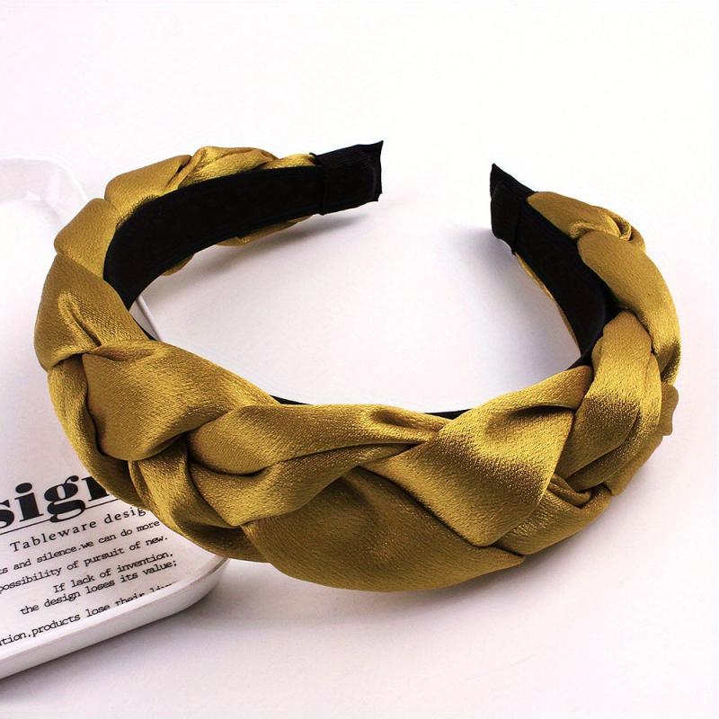 Solid Braided Hair Hoop Silk Headband Hair Accessory For Mother's Gift