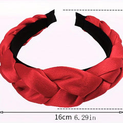 Solid Braided Hair Hoop Silk Headband Hair Accessory For Mother's Gift