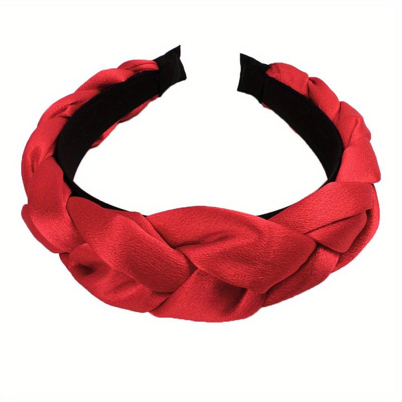 Solid Braided Hair Hoop Silk Headband Hair Accessory For Mother's Gift