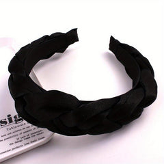 Solid Braided Hair Hoop Silk Headband Hair Accessory For Mother's Gift