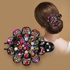 Colorful Rhinestone Hairclip Flower Claw Crystal Headwear Hair Accessories