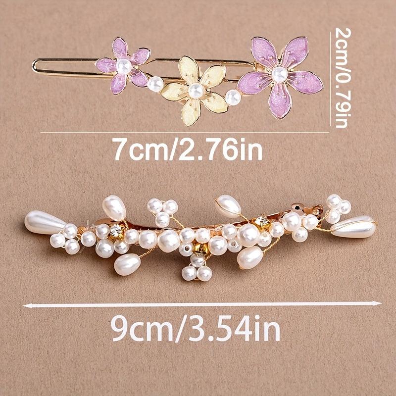 4pcs Flower Hair Pin Clip Summer Barrette Hair Slides Clip