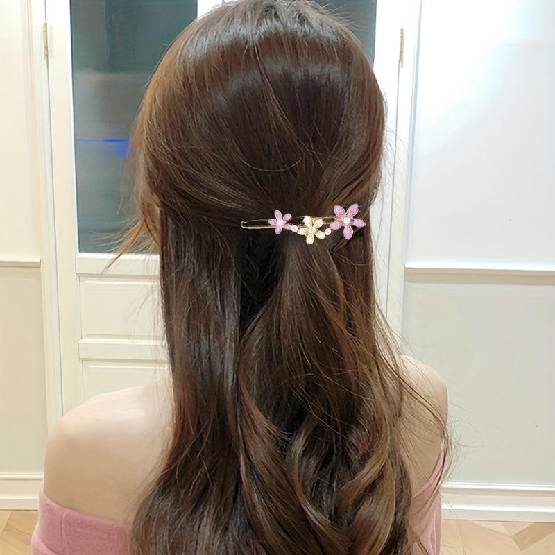 4pcs Flower Hair Pin Clip Summer Barrette Hair Slides Clip