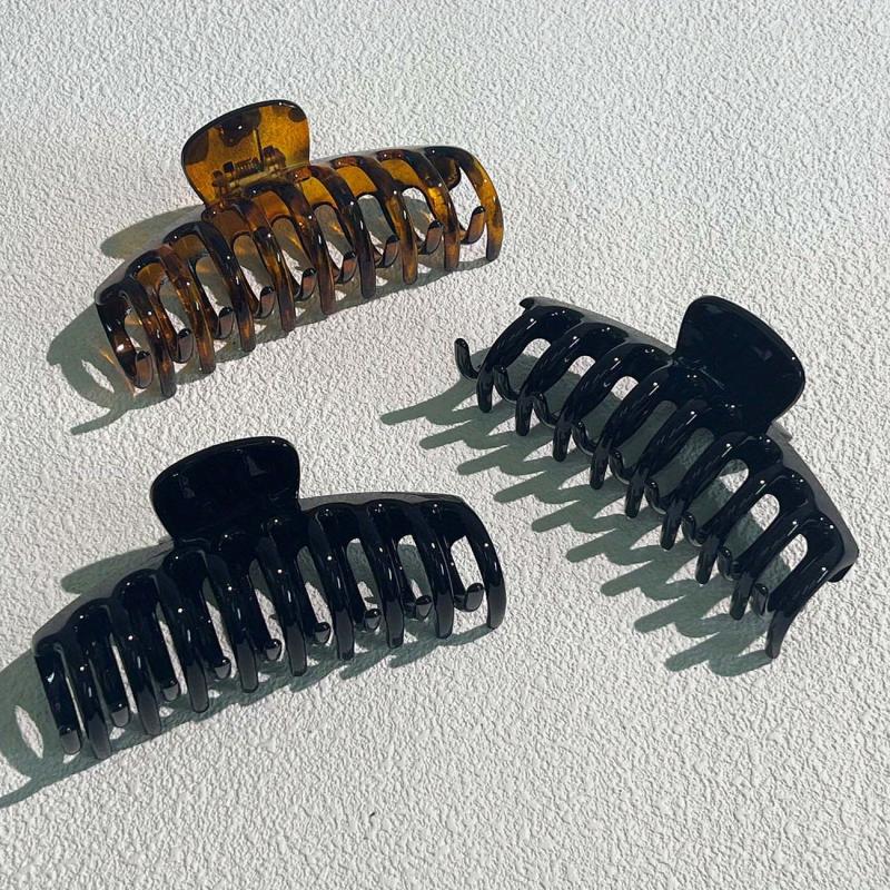 6pcs Large Hair Claw Vintage Glossy Style Shark Claw Hair Accessories