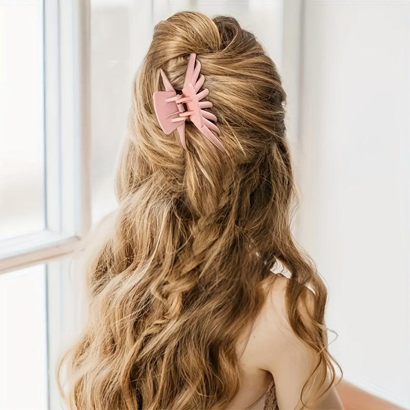 4pcs Frosted Large Hair Claw Hollowed Shark Claw Style Hair Accessorie