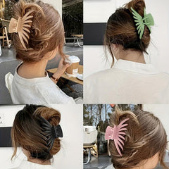 4pcs Frosted Large Hair Claw Hollowed Shark Claw Style Hair Accessorie