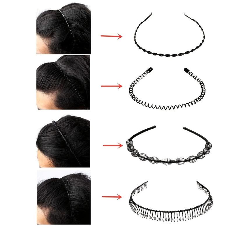 8pcs Metal Headband Hair Hoop Non Slip Wave Comb Hair Hoop Hairband