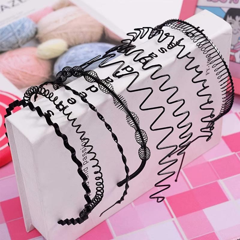 8pcs Metal Headband Hair Hoop Non Slip Wave Comb Hair Hoop Hairband