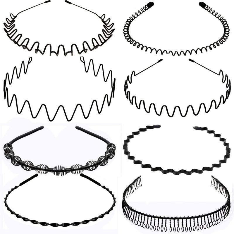 8pcs Metal Headband Hair Hoop Non Slip Wave Comb Hair Hoop Hairband
