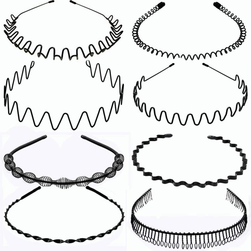 8pcs Metal Headband Hair Hoop Non Slip Wave Comb Hair Hoop Hairband