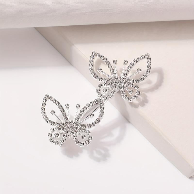 Rhinestone Butterfly Hair Clip Barrette Hair Slides Clip for Women Girls